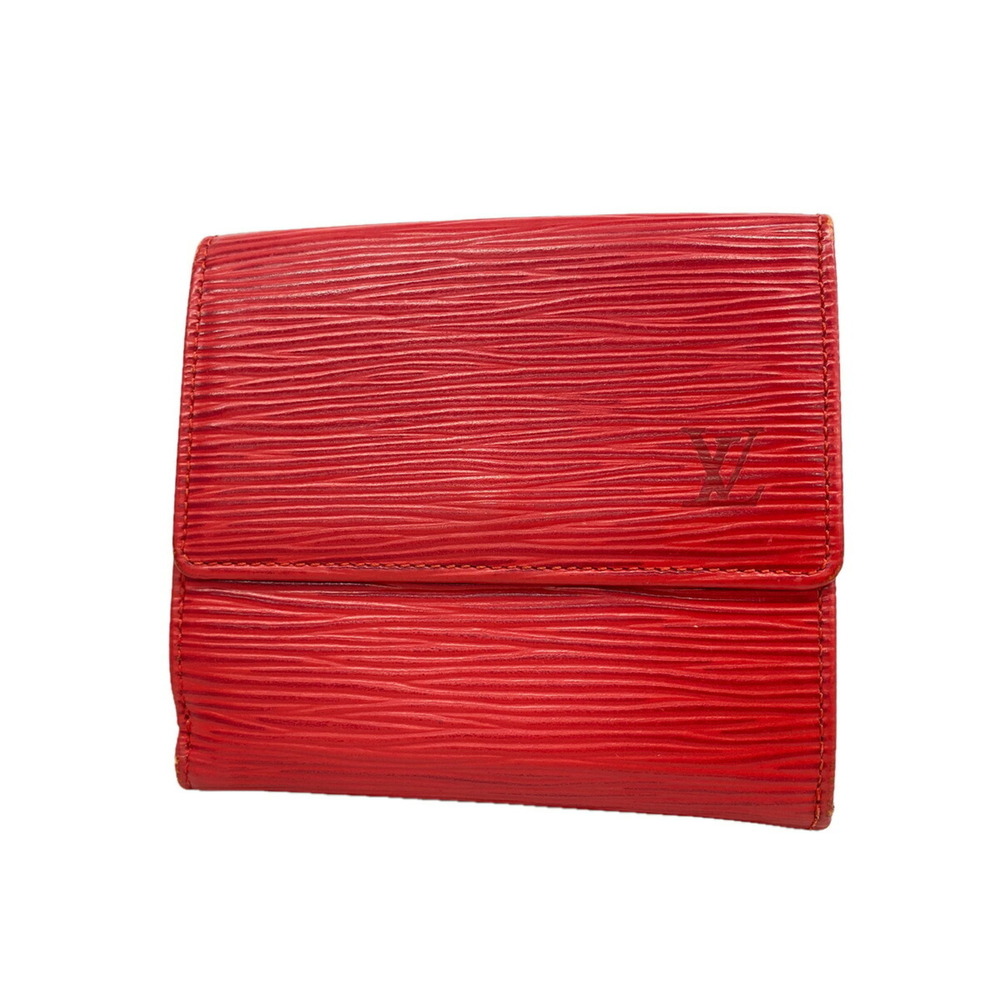 Louis Vuitton Tri-fold Wallet Epi Portefeuille Elise Castilian Red Women's
